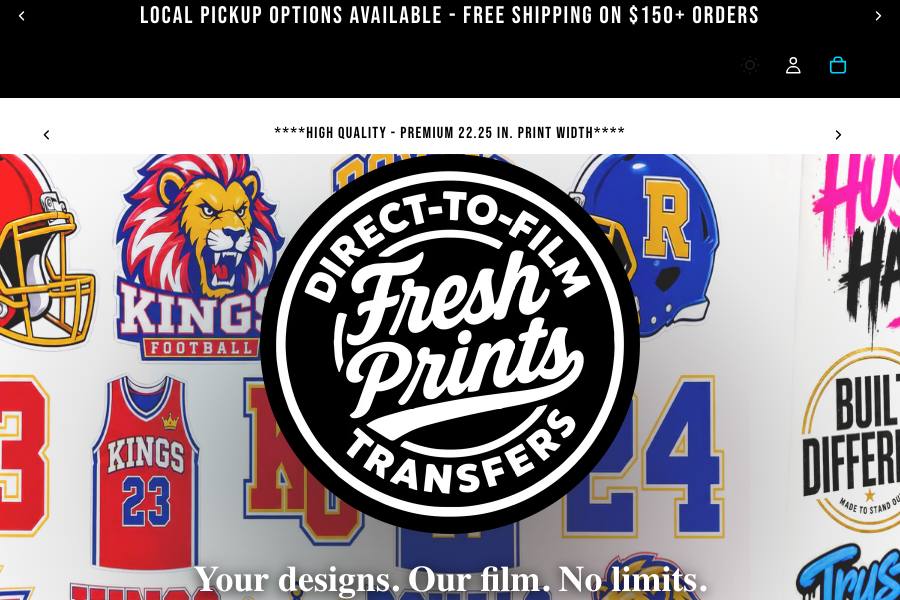 Fresh Prints DTF homepage